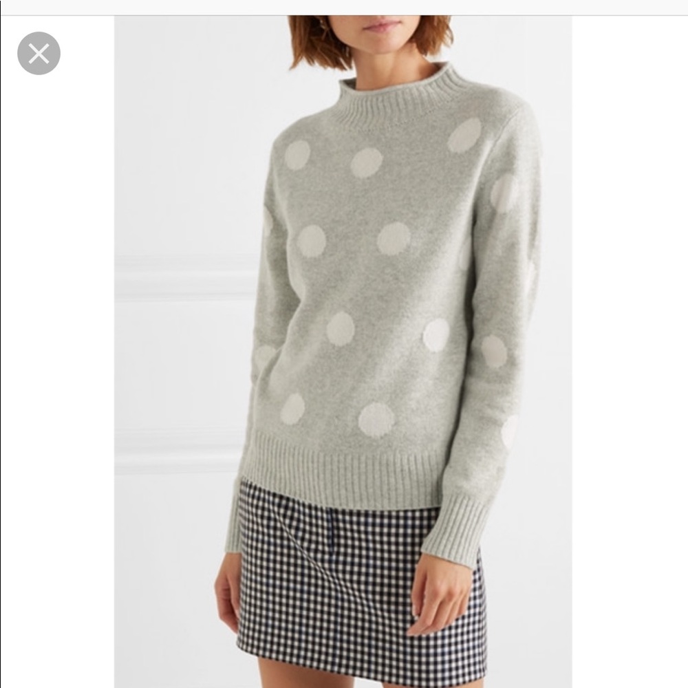 Jcrew grey and white polka dot sweater like new sm